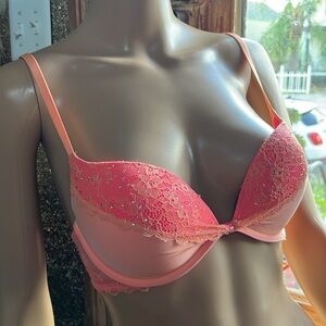 Victoria’s Secret Sorbet Rhinestone Padded Demi Bra 32D